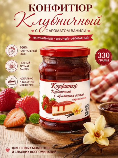 Конфитюр «Клубничный с ароматом ванили»