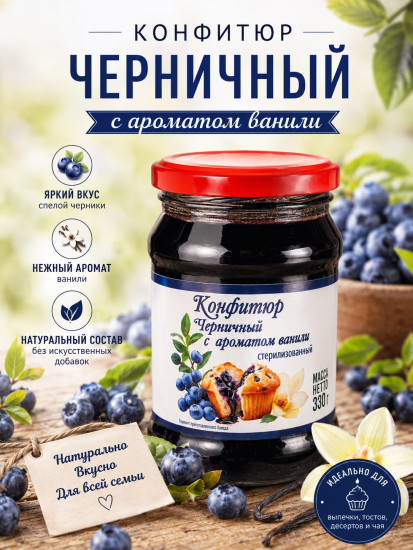 Конфитюр Черничный с ароматом ванили