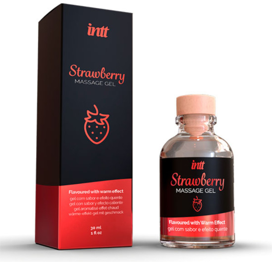 Массажное масло гель с согревающим эффектом с ароматом клубники «Strawberry massage gel»