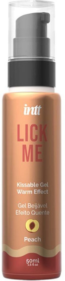 Лубрикант съедобный с согревающим эффектом со вкусом персика «Lick me»