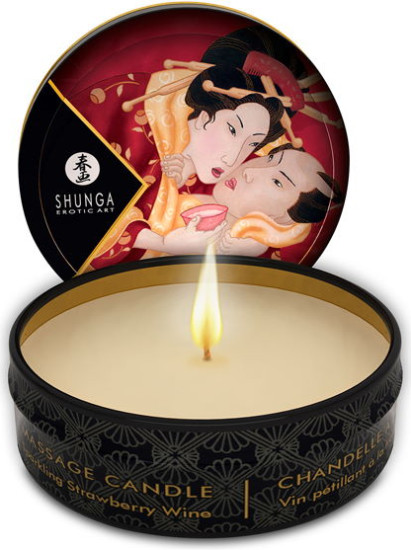 Массажная арома свеча «Massage Candle Strawberry. Клубничное вино»
