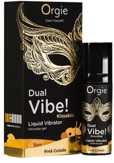 Жидкий вибратор с коктейлем Пина Колада «Dual vibe! kissable pinã colada»