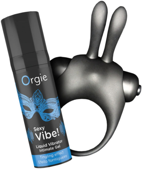 Жидкий вибратор и эрекционное кольцо с вибрацией «Vibe! bunny»