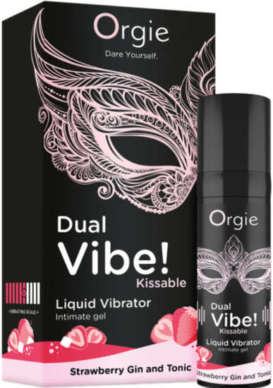 Жидкий вибратор со вкусом Джин тоника с клубникой «Dual Vibe! Strawberry Gin And Tonic»