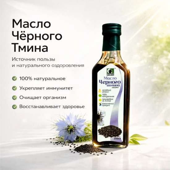 Масло Черного тмина нерафинированное сибирское 250 мл