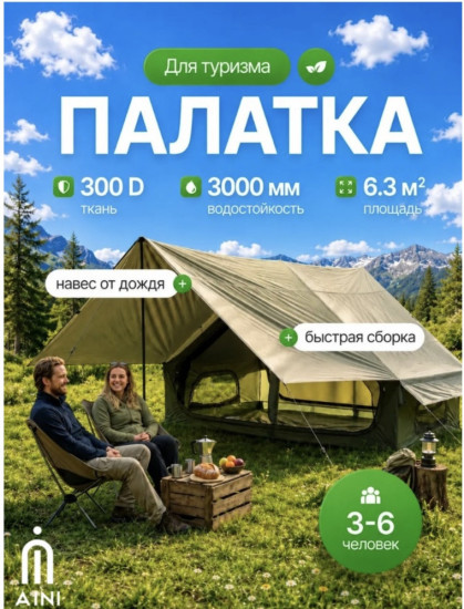 Надувная палатка с тентом