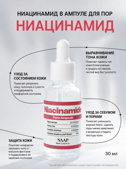 Ампула для лица с ниацинамидом «Niacinamide Pore»