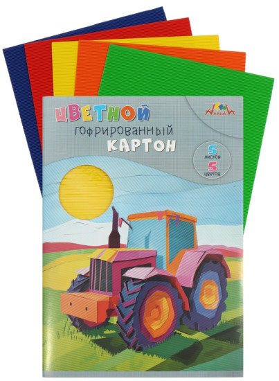 Гофрокартон цветной «Яркий трактор»