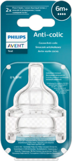 Philips Anti-colic № 2 соска д/бутылочки (SCY764/02, 6мес+)