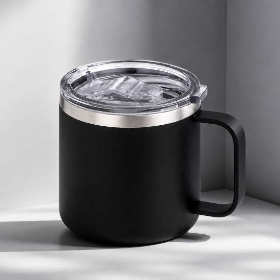 Кружка стальная с крышкой слайдером, powder coating «Alaska»