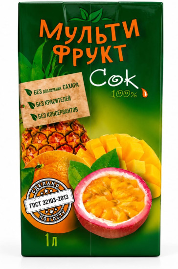 Мультифрукт Сок 100% 1 л