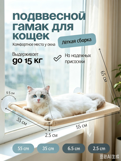 Гамак для кошек на окно
