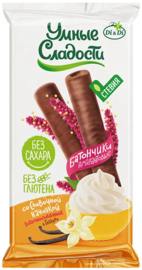 Батончики «Умные сладости» со сливочной начинкой в глазури 20г