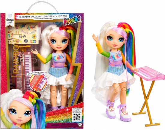 Кукла коллекционная Rainbow High Rainbow High Junior High Amaya Raine Rock Band кукла с клавишным инструментом 28 см