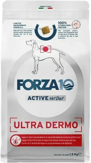Сухой ветеринарный корм для взрослых собак всех пород при проблемах кожи Active Ultra Dermo