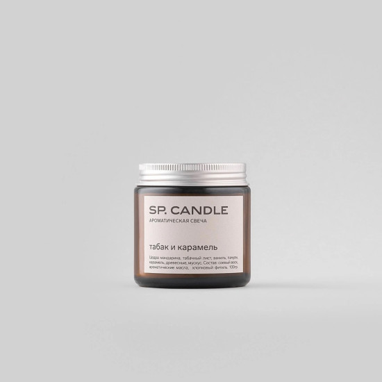 SP Candle Ароматическая свеча из соевого воска Табак и карамель