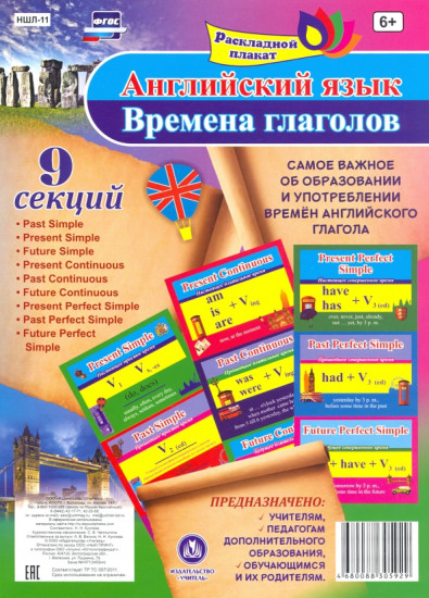 Раскладной плакат. Английский язык. Времена глаголов