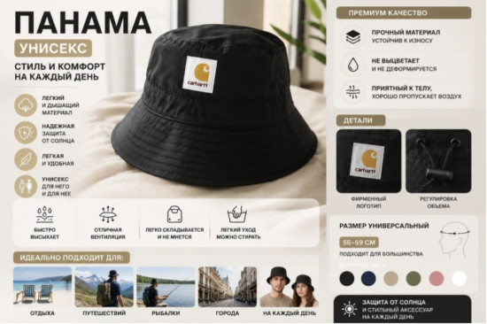 Панама черная