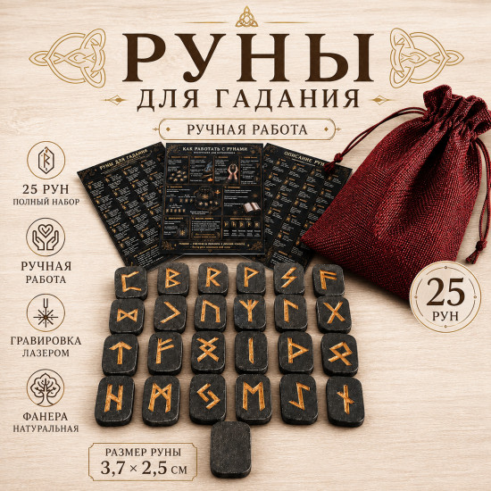 Руны для гадания из фанеры