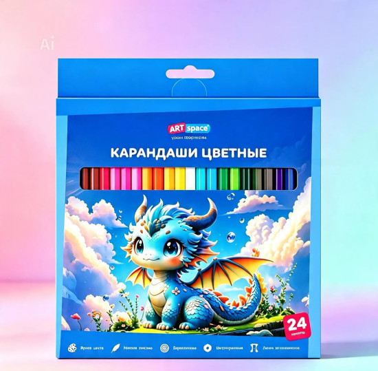 Набор цветных карандашей — 24 цвета