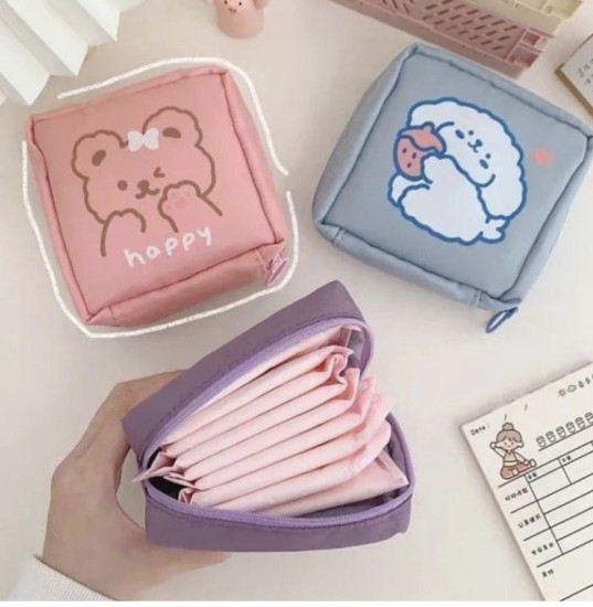 Косметичка нейлон желтый, розовый 13X13 см