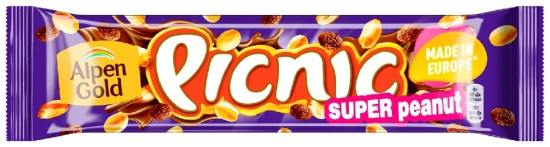 Батончик шоколадный с арахисом и изюмом «Picnic Super Peanut»