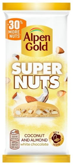 Шоколад белый с миндалем и кокосовой стружкой «Super Nuts»