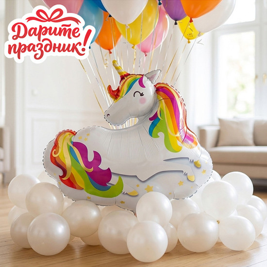 Фонтан из шаров «Единорог на облаке»