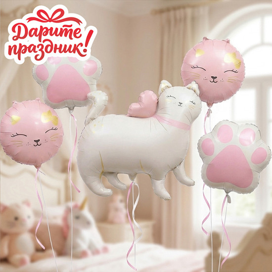Фонтан из шаров «Котик»