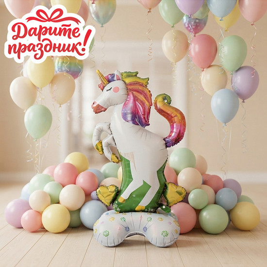 Фигура-шар «Единорог на лугу»