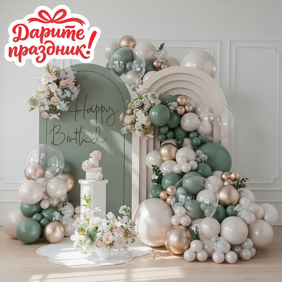 Арка из шаров «С Днём рождения»