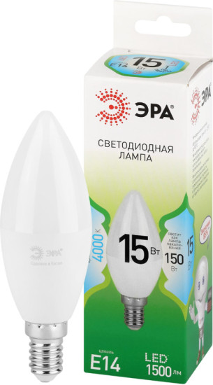 Лампа светодиодная STD LED B35—840-E14 15Вт свеча нейтральный белый свeт Е14
