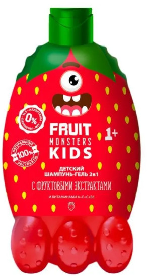 Шампунь-гель 2в1 детский Лесные ягоды серии Фрутомонстры (Mega monsters), 400мл