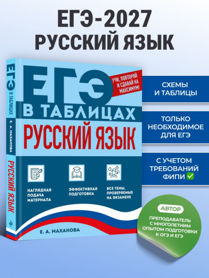 Русский язык. ЕГЭ в таблицах