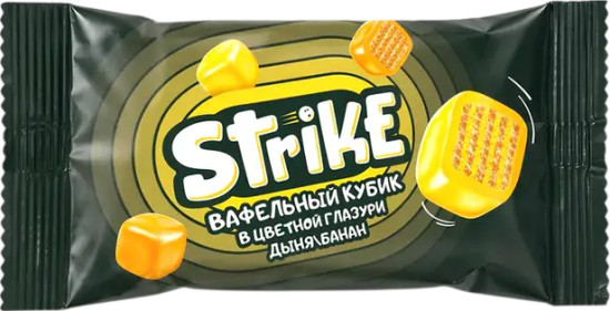 Вафельный кубик в цветной глазури «Вафельный микс. Дыня, банан»