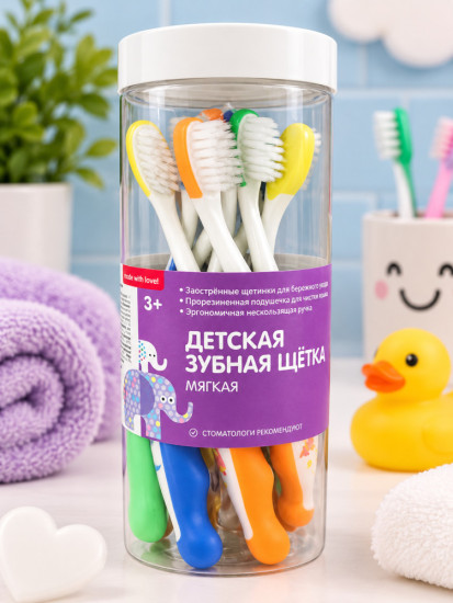 Детские мягкие зубные щётки ( набор 8 шт ) 3+
