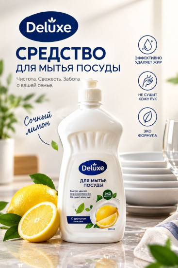 Средство для мытья посуды с ароматом лимона