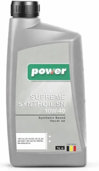 Моторное масло Синтетическое POWER SUPREME SYNTHOIL SN 10W-40 1 л