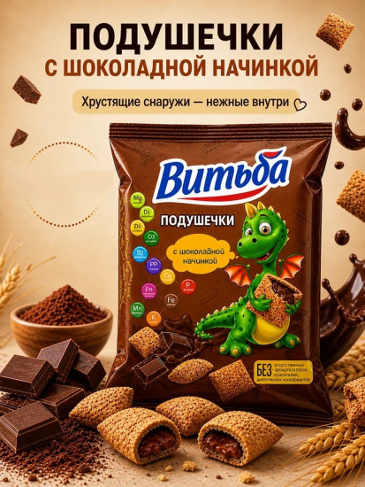 Подушечки с шоколадной начинкой