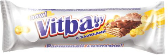 Вафельный батончик с хлопьями в молочной глазури