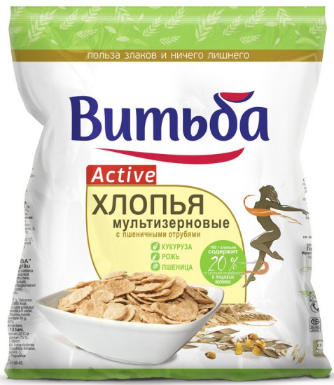 Хлопья мультизерновые с пшеничными отрубями