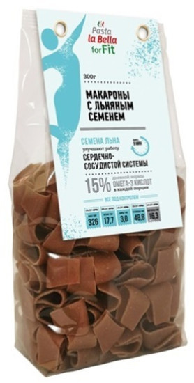 Макароны с льняным семенем 300 гр