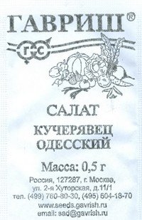 Семена. Салат «Кучерявец Одесский»