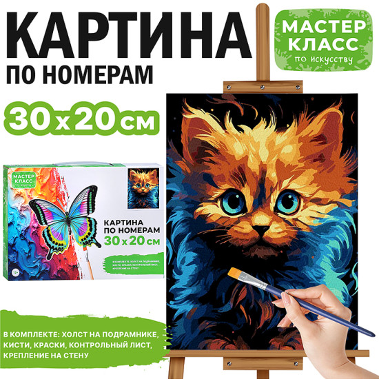 Картина по номерам «Лохматый котенок»