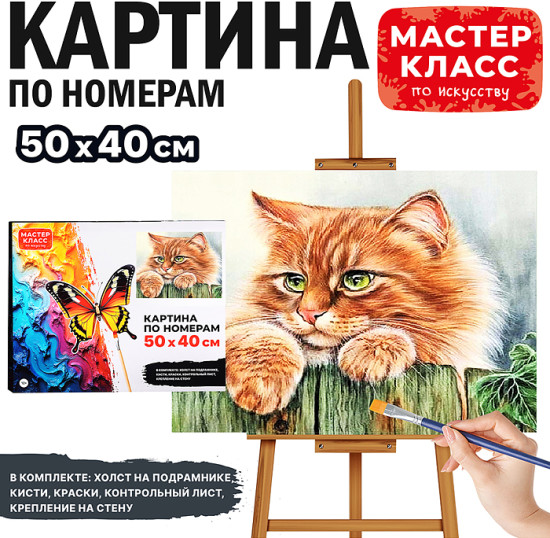 Картина по номерам «Рыжий кот»