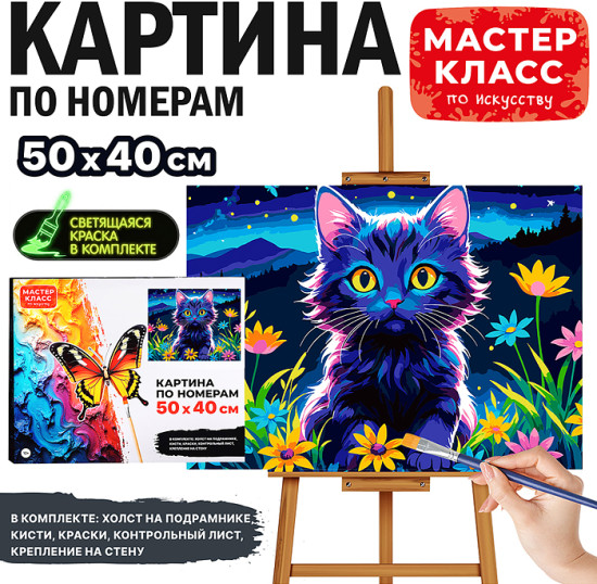 Набор для рисования по номерам «Волшебный котенок»