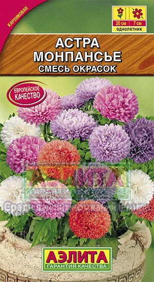 Семена. Астра «Монпансье» смесь, 0,2 г