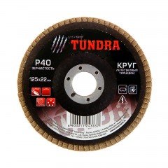 Круг лепестковый торцевой «TUNDRA» 125 х 22 мм, Р40