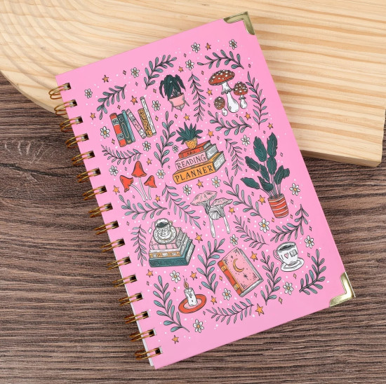 Планер читателя Reading Planner — дневник учёта прочитанных книг с наклейками, на спирали