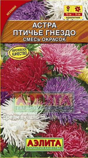 Семена. Астра «Птичье гнездо» смесь, 0,2 г